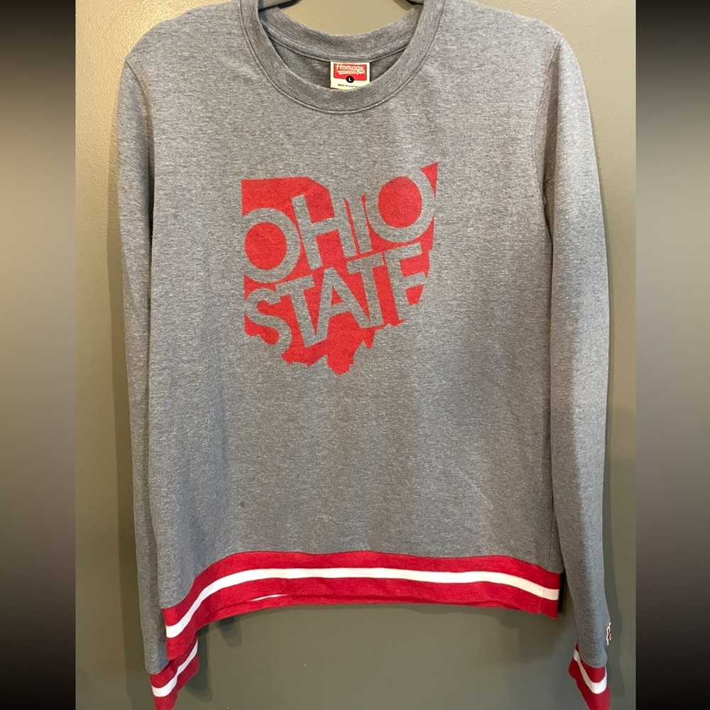 Homage crewneck sweatshirt red and grey Ohio state size large